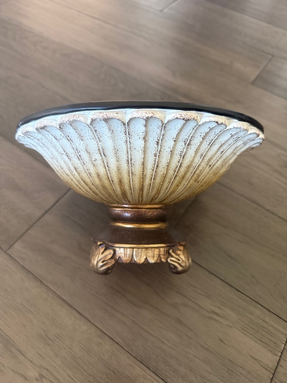 Decorative elegant Cream and Gold Accent Bowl - Home Accents